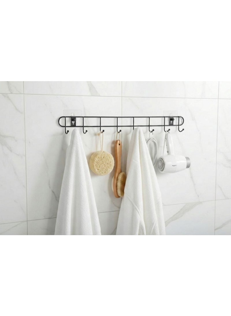 شماعات متعددة الاستخدام ب 8 خطافات مناسبه للملابس للباب مع دبل فيس لاصق- شماعات تعليق للمطبخ والحمام- منظم معالق للمطبخ لتعيق السهل مع دابل فيس   - شماعات ملابس معدن مانعة للانزلاق تاتي مع دبل فيس لسهولة اللصق علي الحائط، شماعات بالطو وملابس  - شماعة باب للهدوم والملابس - شماعة تعليف باب حمام وغرف النوم - شماعت تعليق - Image 2